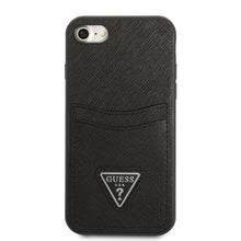 Заредете изображение във визуализатора на галерията – Guess GUHCI8PSATPK iPhone 7/8 SE 2020 / SE 2022 hardcase black/black hardcase Saffiano Triangle Logo Cardslot
