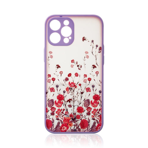 Design Case for iPhone 12 Pro Max floral purple - TopMag