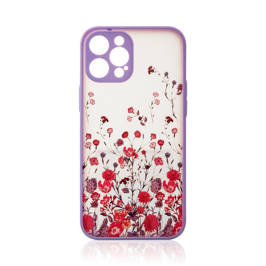 Design Case for iPhone 13 Pro Max floral purple - TopMag