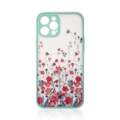 Design Case for iPhone 12 Pro Max flower case light blue - TopMag