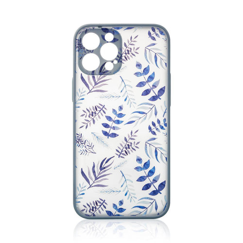 Design Case for iPhone 12 Pro Max flower case dark blue - TopMag