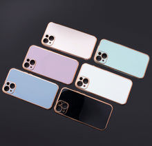 Заредете изображение във визуализатора на галерията – Lighting Color Case for iPhone 13 pink gel cover with gold frame - TopMag

