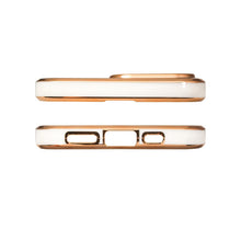 Заредете изображение във визуализатора на галерията – Lighting Color Case for iPhone 12 gel cover with gold frame white - TopMag
