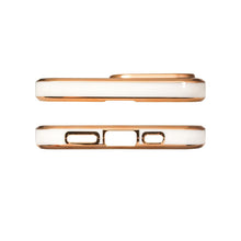 Заредете изображение във визуализатора на галерията – Lighting Color Case for iPhone 13 Pro white gel cover with gold frame - TopMag
