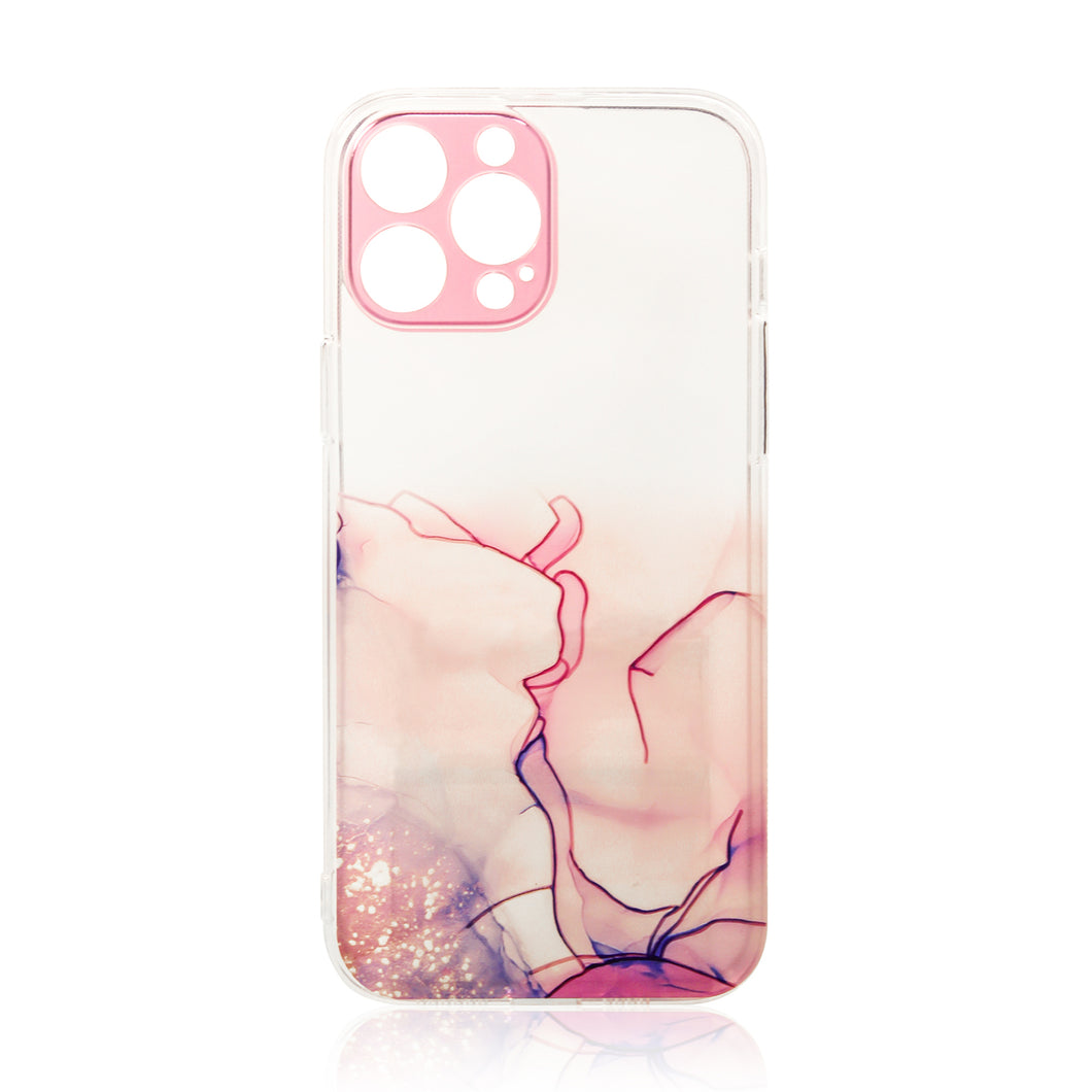 Marble Case for iPhone 13 Pro Max Gel Cover Marble Pink - TopMag