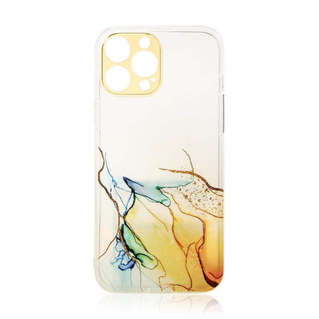 Marble Case for iPhone 12 Gel Cover Orange Marble - TopMag