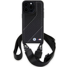 Заредете изображение във визуализатора на галерията – BMW M Edition Carbon Stripe &amp; Strap case for iPhone 15 Pro - black
