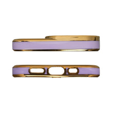 Заредете изображение във визуализатора на галерията – Fashion Case for iPhone 12 Gold Frame Gel Cover Purple - TopMag
