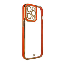 Заредете изображение във визуализатора на галерията – Fashion Case for iPhone 12 Gold Frame Gel Cover Red - TopMag
