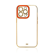 Заредете изображение във визуализатора на галерията – Fashion Case for iPhone 12 Gold Frame Gel Cover Red - TopMag
