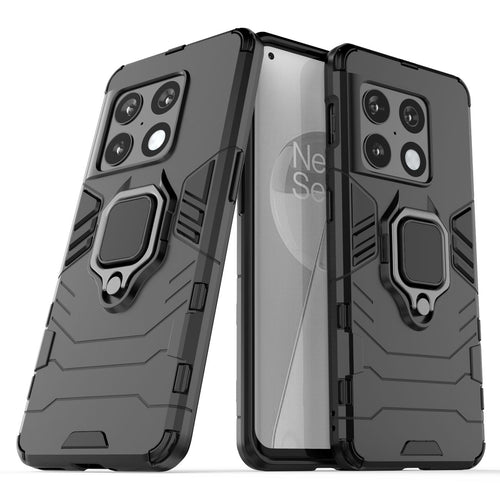 Ring Armor tough hybrid case cover + magnetic holder for OnePlus 10 Pro black - TopMag