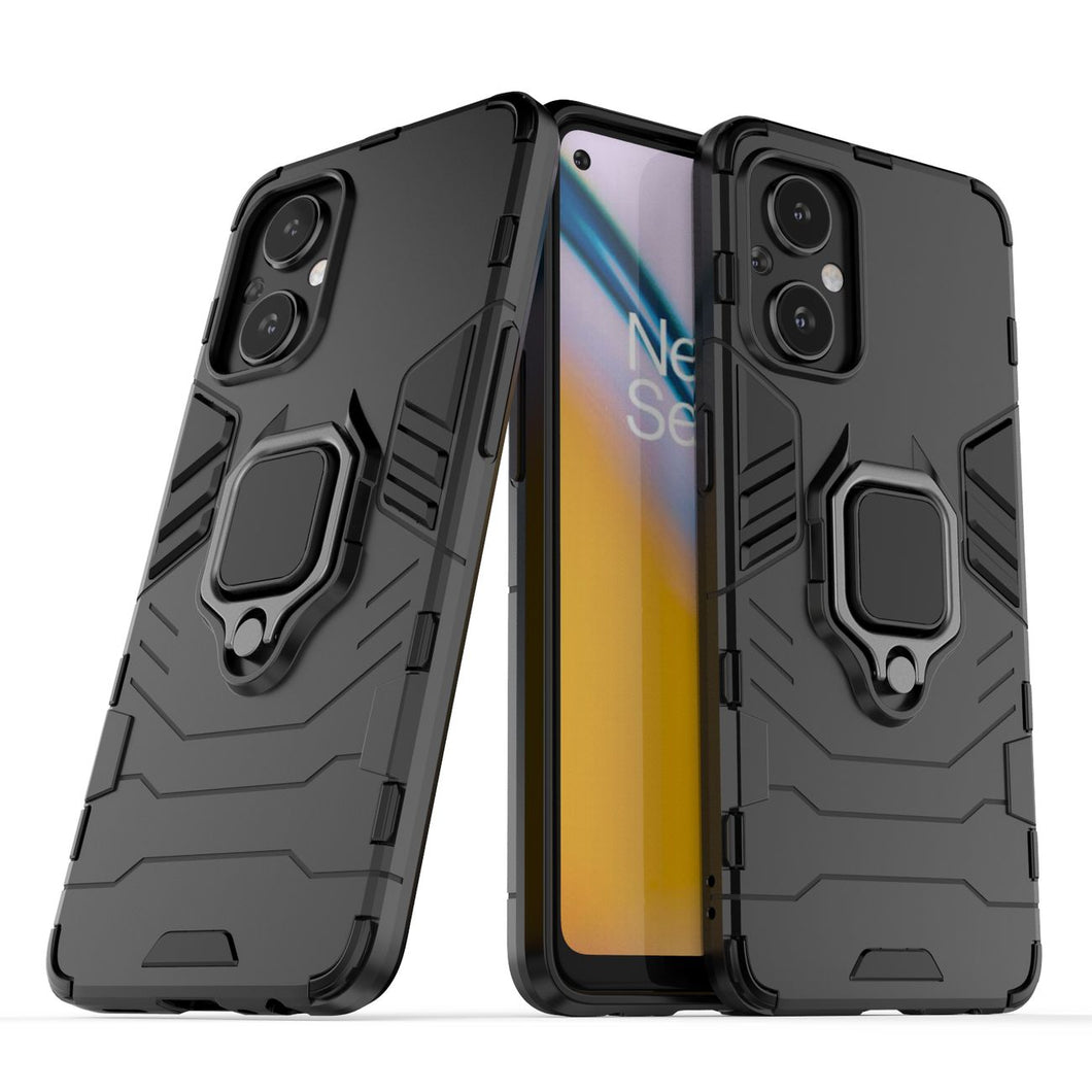 Ring Armor tough hybrid case cover + magnetic holder for OnePlus Nord N20 5G black - TopMag