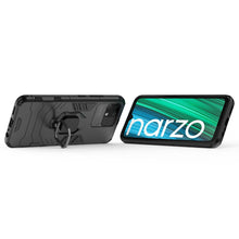 Заредете изображение във визуализатора на галерията – Ring Armor tough hybrid case cover + magnetic holder Realme Narzo 50A black - TopMag
