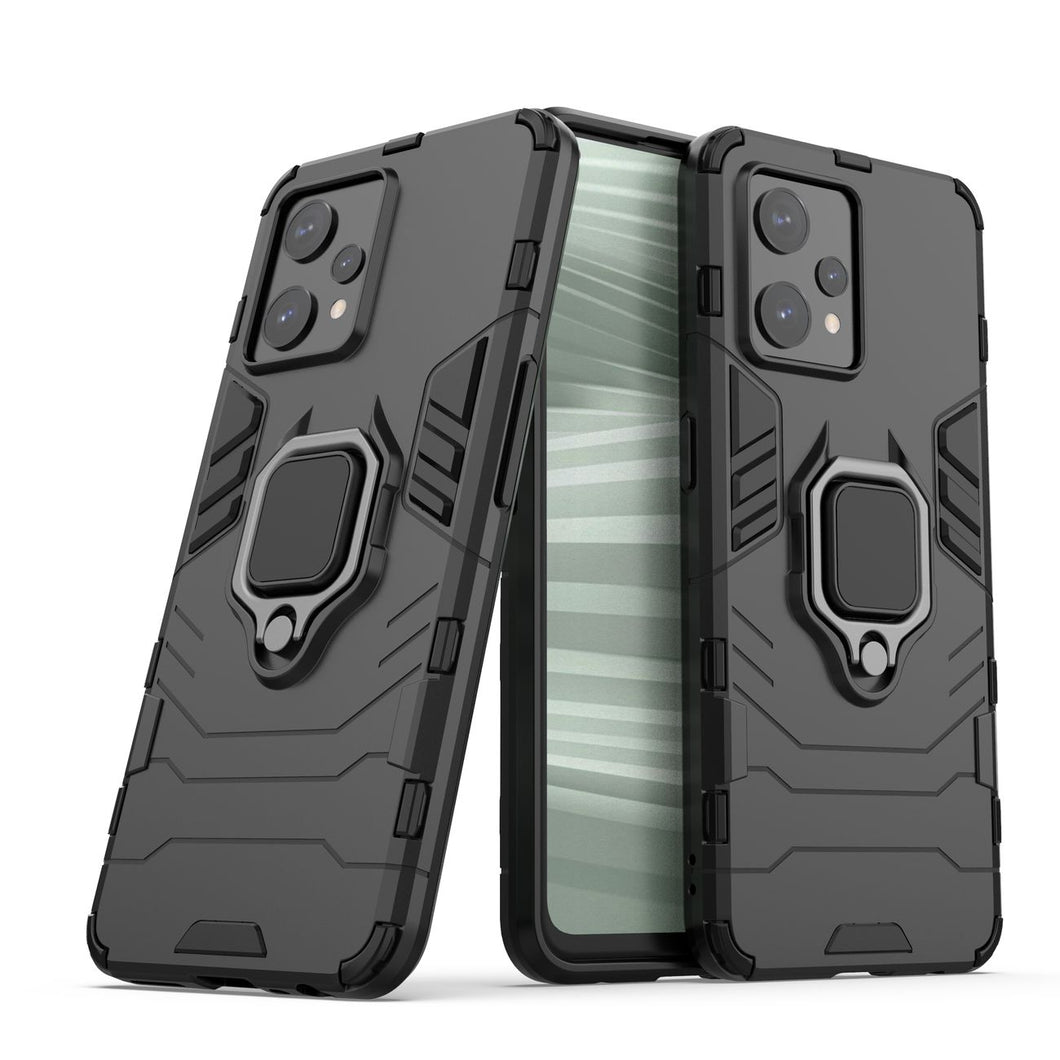 Ring Armor tough hybrid case cover + magnetic holder Realme 9 Pro + (9 Pro Plus) black - TopMag