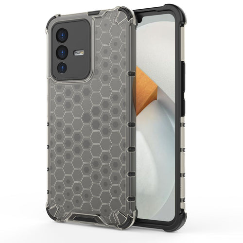 Honeycomb case armored cover with a gel frame Vivo V23 5G black - TopMag
