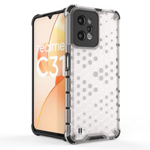 Заредете изображение във визуализатора на галерията – Honeycomb case armored cover with a gel frame Realme C31 black - TopMag
