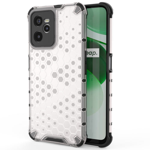Honeycomb case armored cover with a gel frame Realme C35 transparent - TopMag