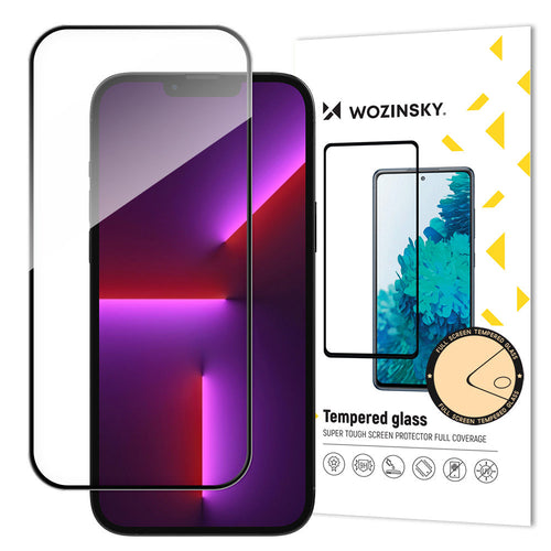 Wozinsky super durable Full Glue tempered glass full screen with frame Case Friendly iPhone 14 Pro black - TopMag