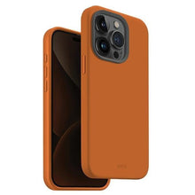 Заредете изображение във визуализатора на галерията – Uniq Lino Hue iPhone 15 Pro 6.1" case Magclick Charging orange/sunset orange
