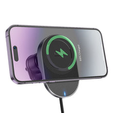 Заредете изображение във визуализатора на галерията – HOCO car holder to air vent with wilress charging support MagSafe HW12 black

