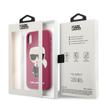 Заредете изображение във визуализатора на галерията – Karl Lagerfeld KLHCI61SLFKFU iPhone Xr fuksja/fushia hardcase Silicone Ikonik
