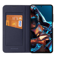Заредете изображение във визуализатора на галерията – Dux Ducis Skin X2 Case For Xiaomi Redmi Note 12 Pro / Poco X5 Pro 5G Cover Flip Wallet Stand Blue
