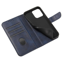 Заредете изображение във визуализатора на галерията – Magnet Case elegant case cover with a flap and stand function iPhone 14 blue - TopMag
