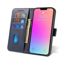 Заредете изображение във визуализатора на галерията – Magnet Case elegant case cover with a flap and stand function iPhone 14 blue - TopMag
