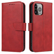 Заредете изображение във визуализатора на галерията – Magnet Case elegant case cover with a flap and stand function iPhone 14 red - TopMag
