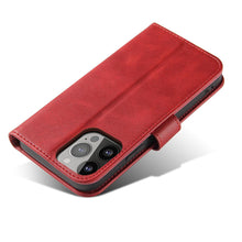 Заредете изображение във визуализатора на галерията – Magnet Case elegant case cover with a flap and stand function iPhone 14 red - TopMag
