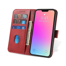 Заредете изображение във визуализатора на галерията – Magnet Case elegant case cover with a flap and stand function iPhone 14 red - TopMag
