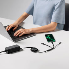 Заредете изображение във визуализатора на галерията – Baseus Bright Mirror 2 retractable cable 3in1 USB Type A - micro USB + Lightning + USB Type C 66W 1.1m black (CAMJ010101) - TopMag
