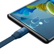 Заредете изображение във визуализатора на галерията – Baseus Bright Mirror 2 retractable cable 3in1 USB Type A - micro USB + Lightning + USB Type C 66W 1.1m blue (CAMJ010103) - TopMag
