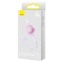 Заредете изображение във визуализатора на галерията – Baseus Bright Mirror 2 retractable cable 3in1 USB Type A - micro USB + Lightning + USB Type C 66W 1.1m purple (CAMJ010105) - TopMag
