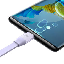 Заредете изображение във визуализатора на галерията – Baseus Bright Mirror 2 retractable cable 3in1 USB Type A - micro USB + Lightning + USB Type C 66W 1.1m purple (CAMJ010105) - TopMag
