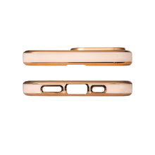Заредете изображение във визуализатора на галерията – Lighting Color Case for iPhone 12 Pro pink gel cover with gold frame - TopMag
