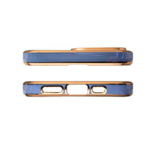 Заредете изображение във визуализатора на галерията – Lighting Color Case for iPhone 12 Pro gel cover with golden frame gray - TopMag
