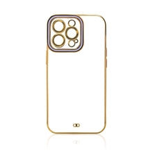 Заредете изображение във визуализатора на галерията – Fashion Case for iPhone 12 Pro Gold Frame Gel Cover Purple - TopMag

