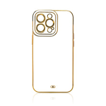 Заредете изображение във визуализатора на галерията – Fashion Case for iPhone 12 Pro Gold Frame Gel Cover White - TopMag
