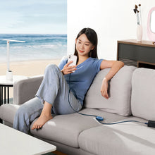 Заредете изображение във визуализатора на галерията – Baseus Bright Mirror 2 retractable cable 3in1 USB Type C - micro USB + Lightning + USB Type C 3.5A 1.1m blue (CAMJ010203) - TopMag
