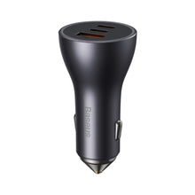 Заредете изображение във визуализатора на галерията – Baseus Golden Contactor Pro USB-A car charger + 2x USB-C 65W dark gray (CGJP010013) - TopMag
