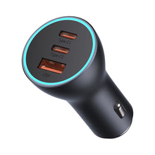 Заредете изображение във визуализатора на галерията – Baseus Golden Contactor Pro USB-A car charger + 2x USB-C 65W dark gray (CGJP010013) - TopMag
