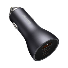 Заредете изображение във визуализатора на галерията – Baseus Golden Contactor Pro USB-A car charger + 2x USB-C 65W dark gray (CGJP010013) - TopMag
