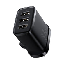 Заредете изображение във визуализатора на галерията – Baseus Compact charger 3x USB 17W UK plug black (CCXJ020301) - TopMag
