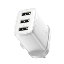 Заредете изображение във визуализатора на галерията – Baseus Compact charger 3x USB 17W UK plug white (CCXJ020302) - TopMag
