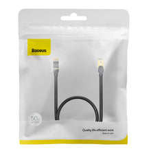 Заредете изображение във визуализатора на галерията – Baseus Speed Seven High Speed RJ45 Network Cable 10Gbps 0.5m Black (WKJS010001) - TopMag
