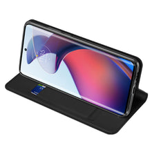 Заредете изображение във визуализатора на галерията – Dux Ducis Skin Pro case for Motorola Edge 30 Fusion flip cover card wallet stand black
