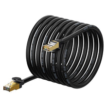 Заредете изображение във визуализатора на галерията – Baseus Speed Seven High Speed RJ45 Network Cable 10Gbps 10m Black (WKJS010701) - TopMag
