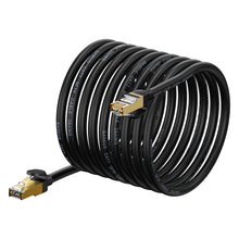 Заредете изображение във визуализатора на галерията – Baseus Speed Seven High Speed RJ45 Network Cable 10Gbps 15m Black (WKJS010801) - TopMag
