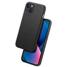 Заредете изображение във визуализатора на галерията – Dux Ducis Roma leather case for iPhone 13 elegant genuine leather black case - TopMag
